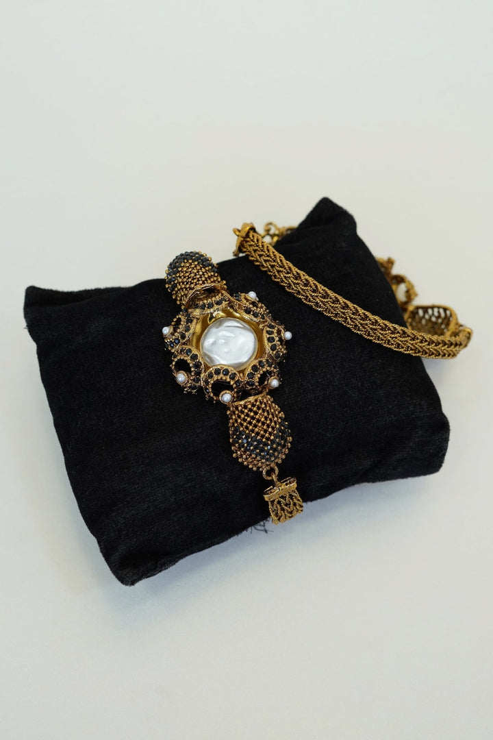 Antique Turkish Mother Pearl Chain Bracelet - RS ZEVARS