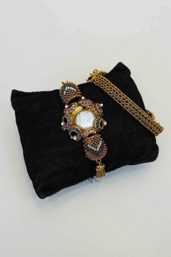 Antique Turkish Mother Pearl Chain Bracelet - RS ZEVARS