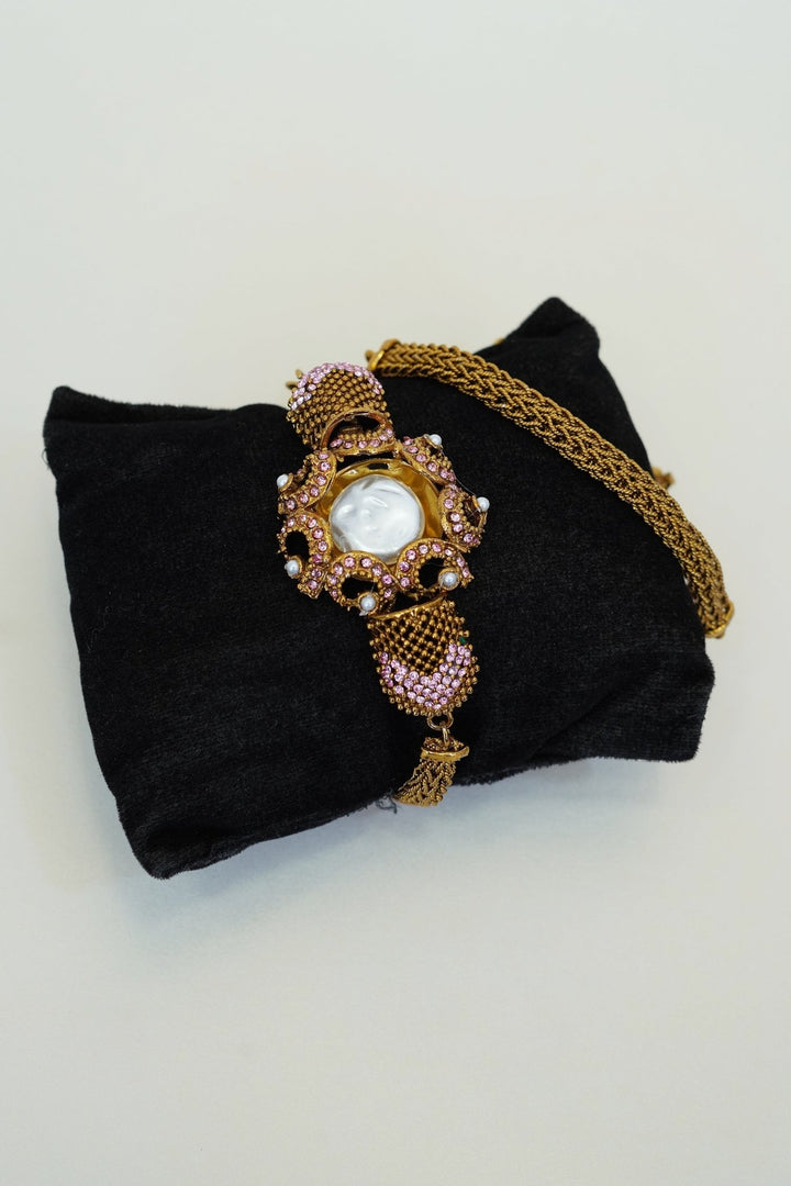 Antique Turkish Mother Pearl Chain Bracelet - RS ZEVARS