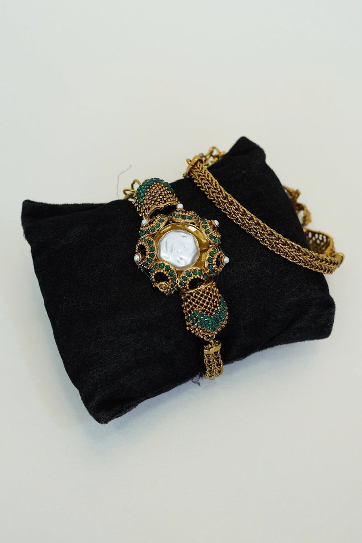 Antique Turkish Mother Pearl Chain Bracelet - RS ZEVARS