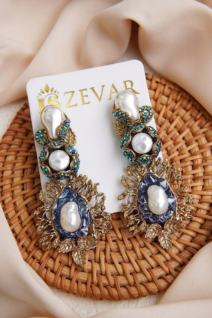 Antique Turkish Mother Pearl Earrings - RS ZEVARS