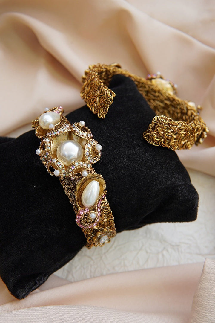 Antique Turkish Pearl Bracelet Kara - RS ZEVARS