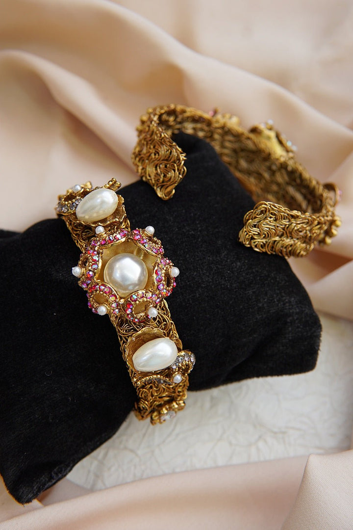 Antique Turkish Pearl Bracelet Kara - RS ZEVARS
