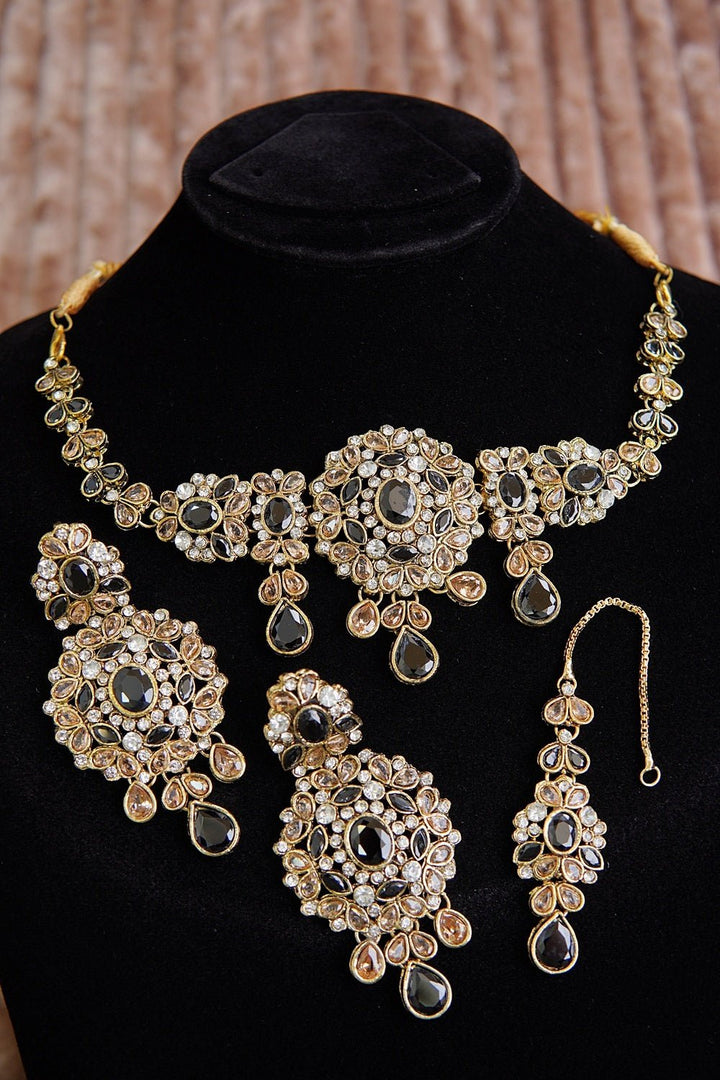 Antique Zircones & Semi - Stones Choker Set - RS ZEVARS