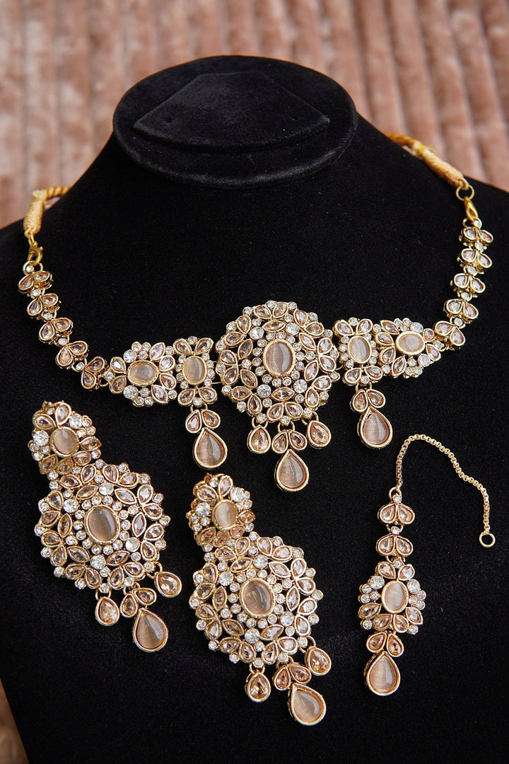 Antique Zircones & Semi - Stones Choker Set - RS ZEVARS