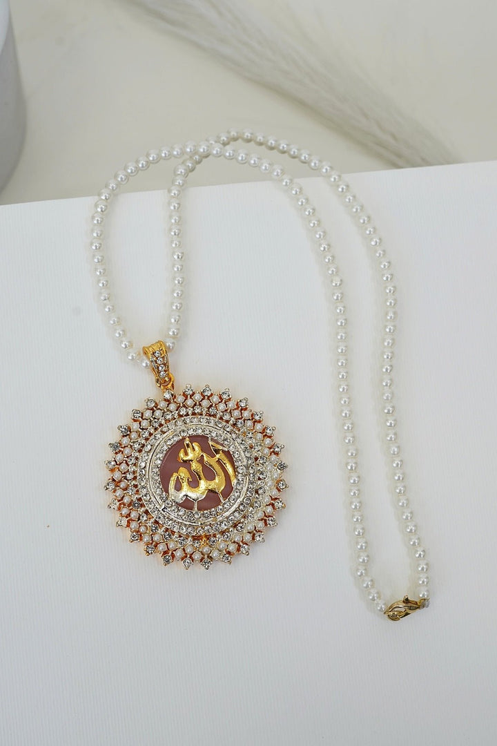 Celestial Islamic Allah Calligraphy Pendant - RS ZEVARS