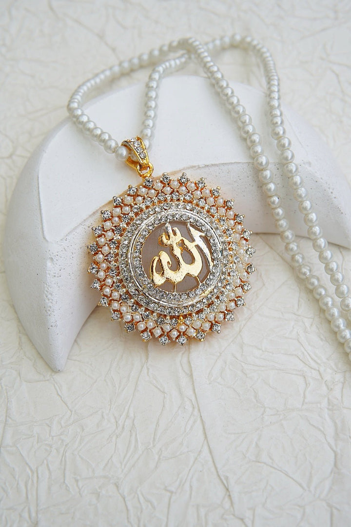 Celestial Islamic Allah Calligraphy Pendant - RS ZEVARS