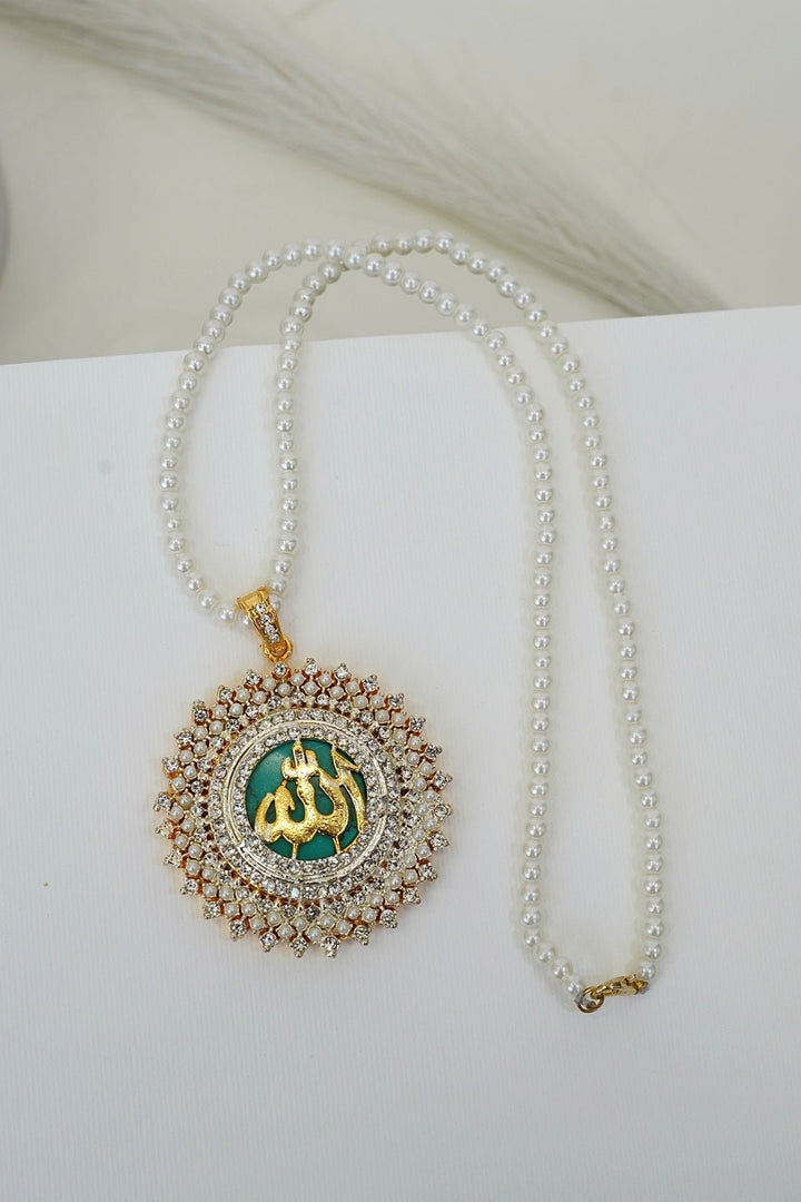 Celestial Islamic Allah Calligraphy Pendant - RS ZEVARS