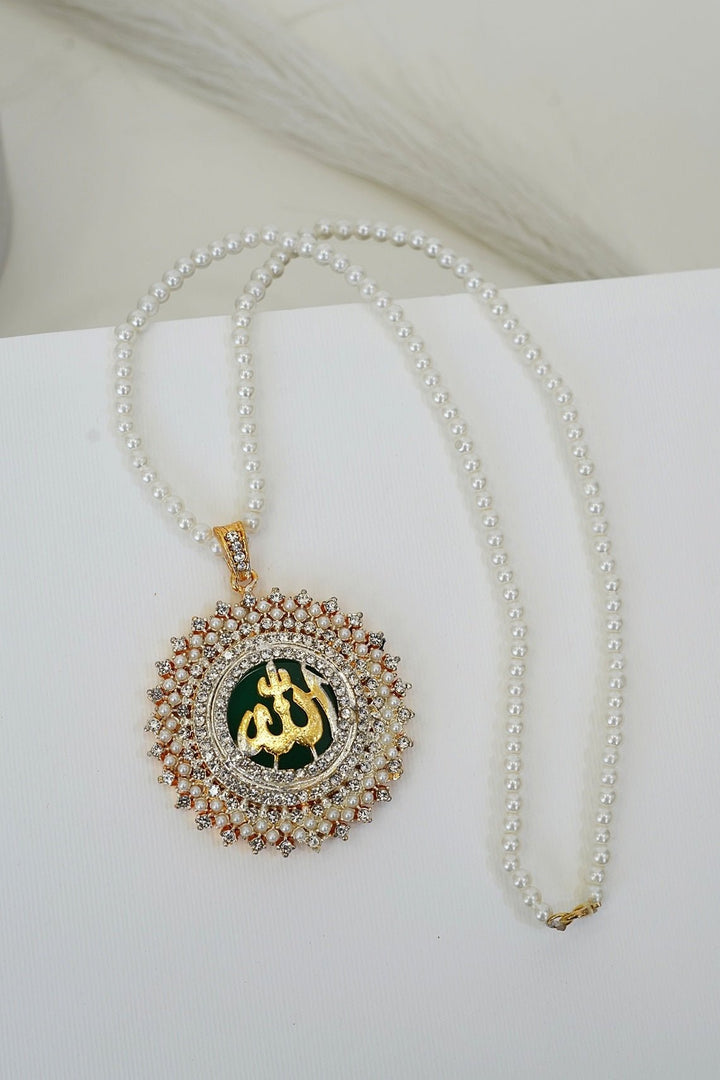 Celestial Islamic Allah Calligraphy Pendant - RS ZEVARS