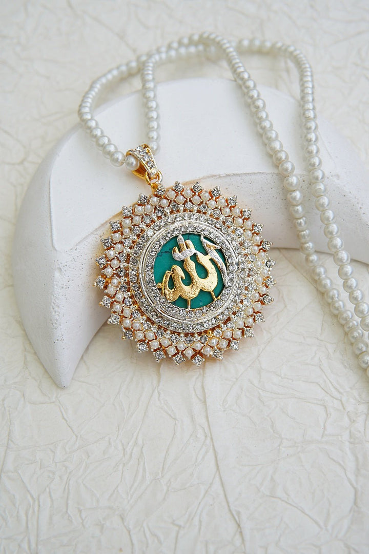 Celestial Islamic Allah Calligraphy Pendant - RS ZEVARS