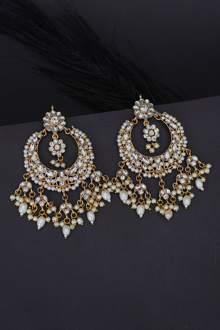 Chand Bali Cut Kundan Earrings - RS ZEVARS