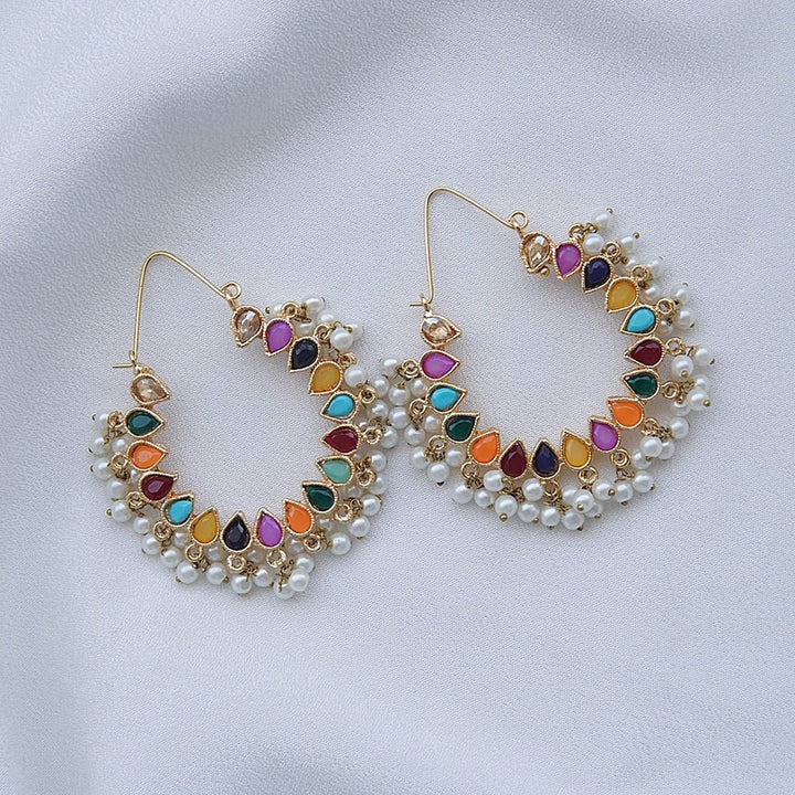 Chand Hoop Bali Earrings - RS ZEVARS