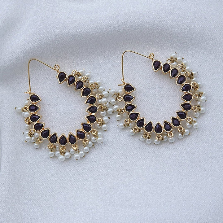 Chand Hoop Bali Earrings - RS ZEVARS