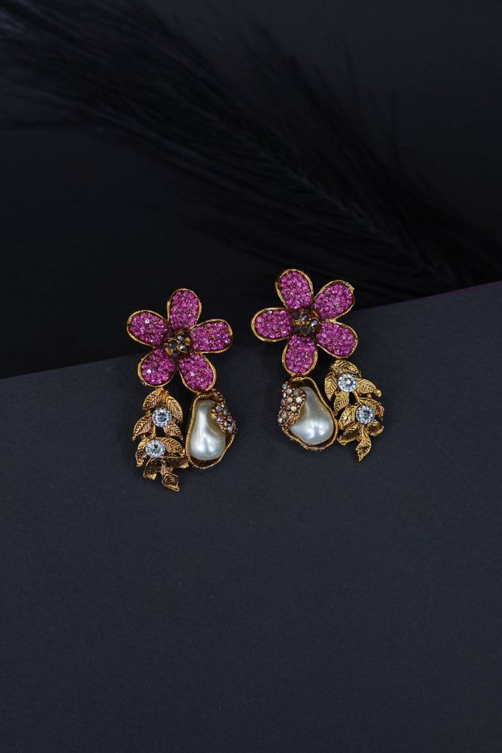 Classic Turkish Floral Stud Earring - RS ZEVARS