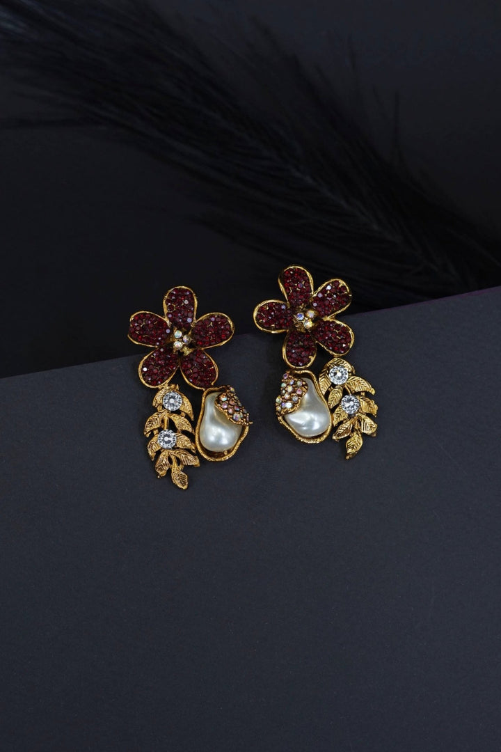 Classic Turkish Floral Stud Earring - RS ZEVARS