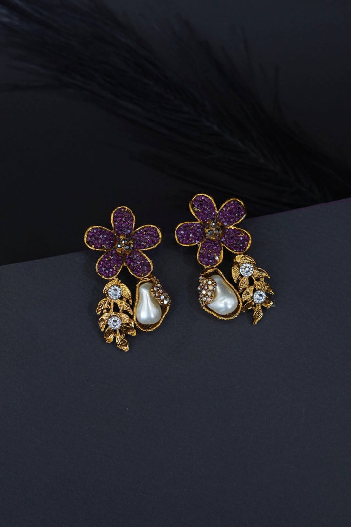 Classic Turkish Floral Stud Earring - RS ZEVARS