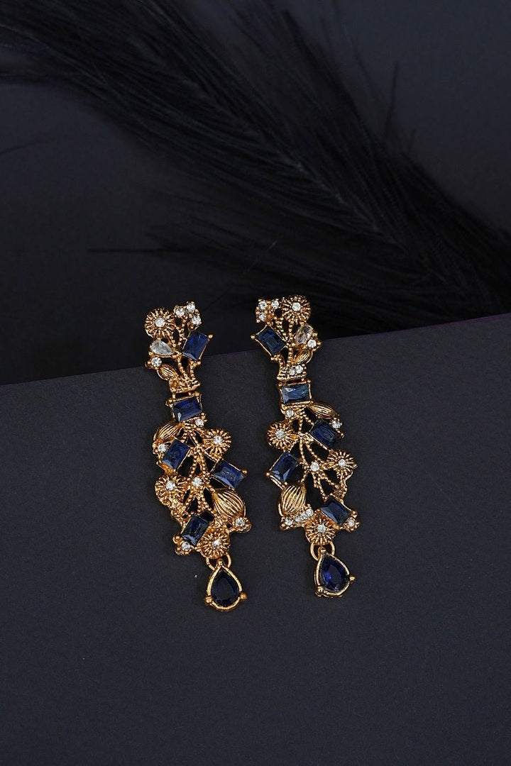 Copper Antique Semi - Precious Earrings - RS ZEVARS