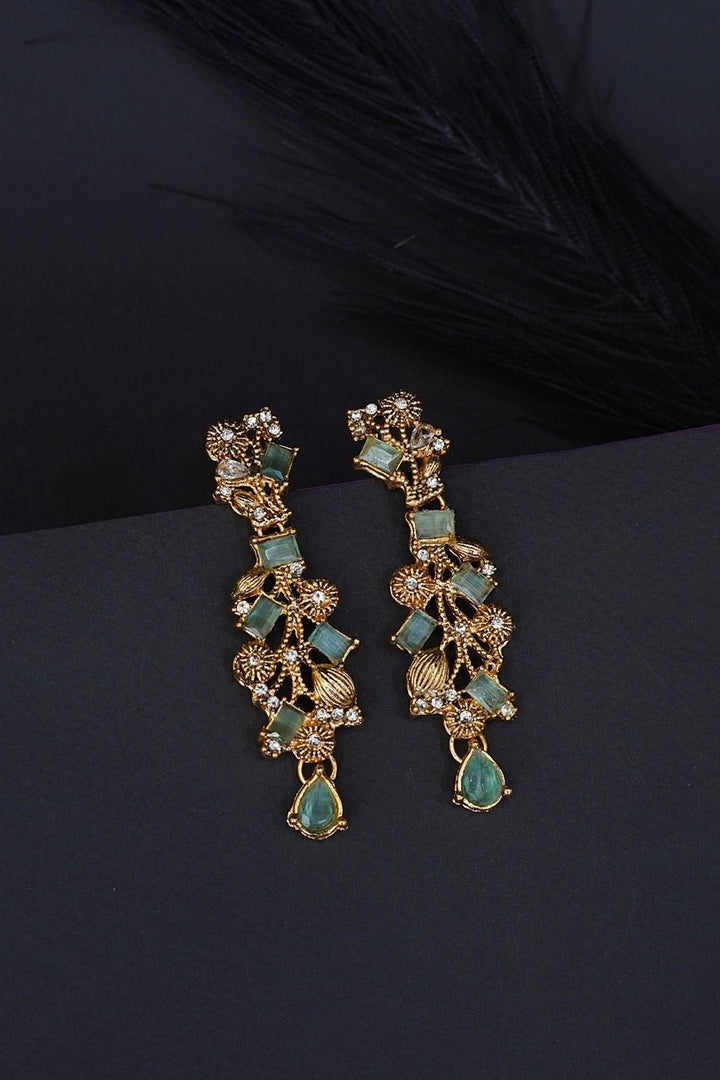 Copper Antique Semi - Precious Earrings - RS ZEVARS