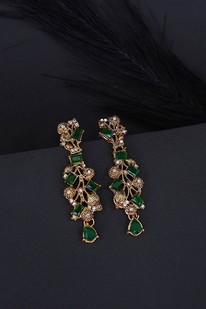 Copper Antique Semi - Precious Earrings - RS ZEVARS