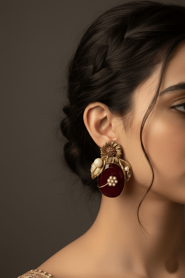 Copper Antique Turkish Earrings - RS ZEVARS