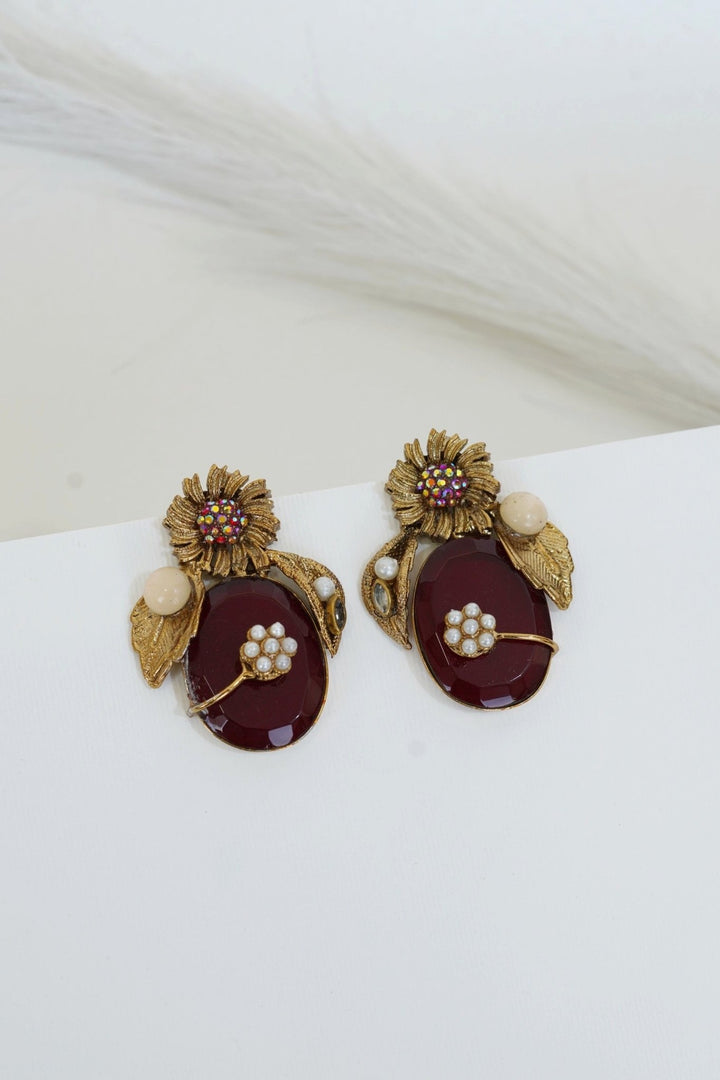 Copper Antique Turkish Earrings - RS ZEVARS