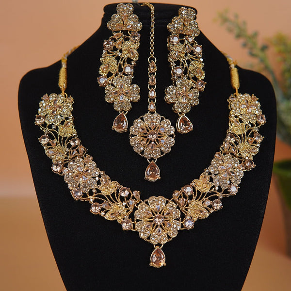 Copper Gold Look Stylish Necklace Set - RS ZEVARS