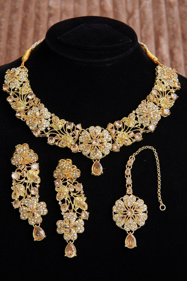 Copper Gold Look Stylish Necklace Set - RS ZEVARS