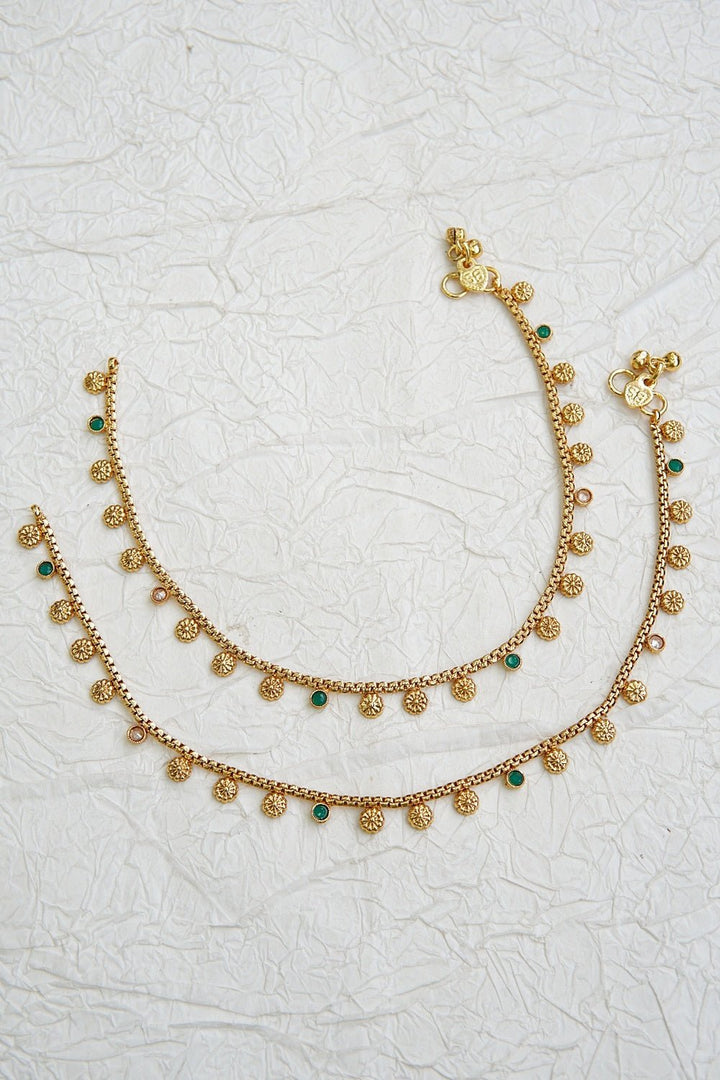 Copper Reverse AD Gold Plated Pazeb - RS ZEVARS