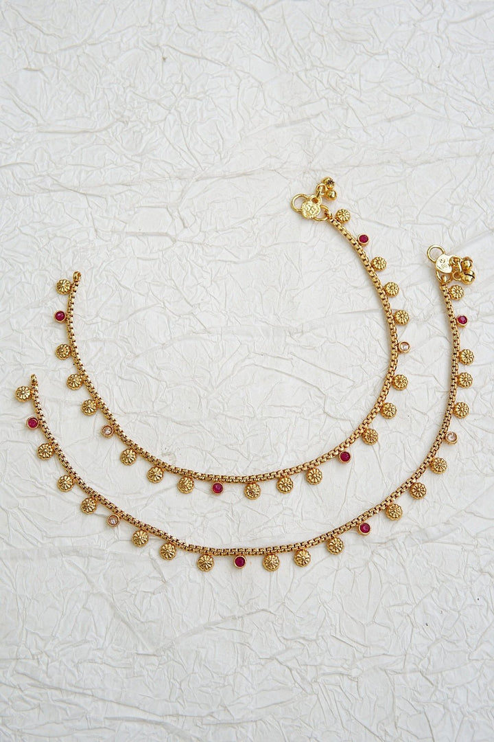 Copper Reverse AD Gold Plated Pazeb - RS ZEVARS