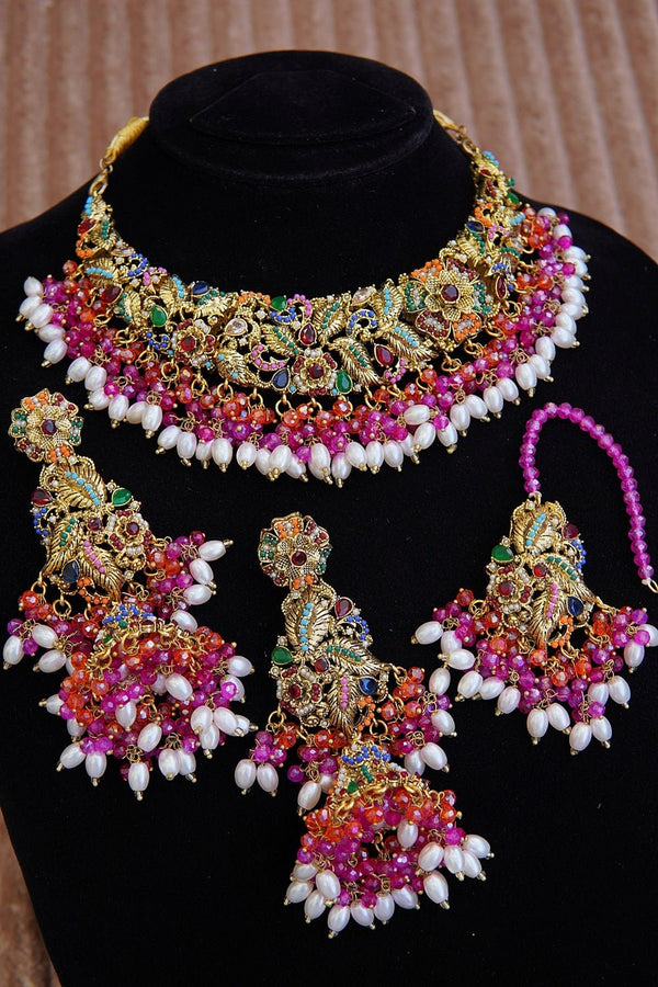 Copper Traditional Necklace Set - RS ZEVARS