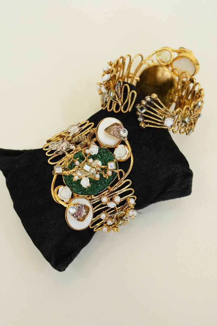 Crushed & Mother Pearl Handcrafted Kara Bracelet - RS ZEVARS