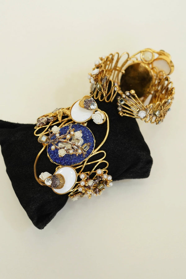 Crushed & Mother Pearl Handcrafted Kara Bracelet - RS ZEVARS