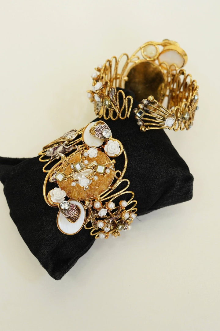 Crushed & Mother Pearl Handcrafted Kara Bracelet - RS ZEVARS