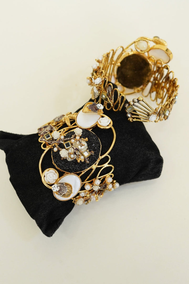 Crushed & Mother Pearl Handcrafted Kara Bracelet - RS ZEVARS