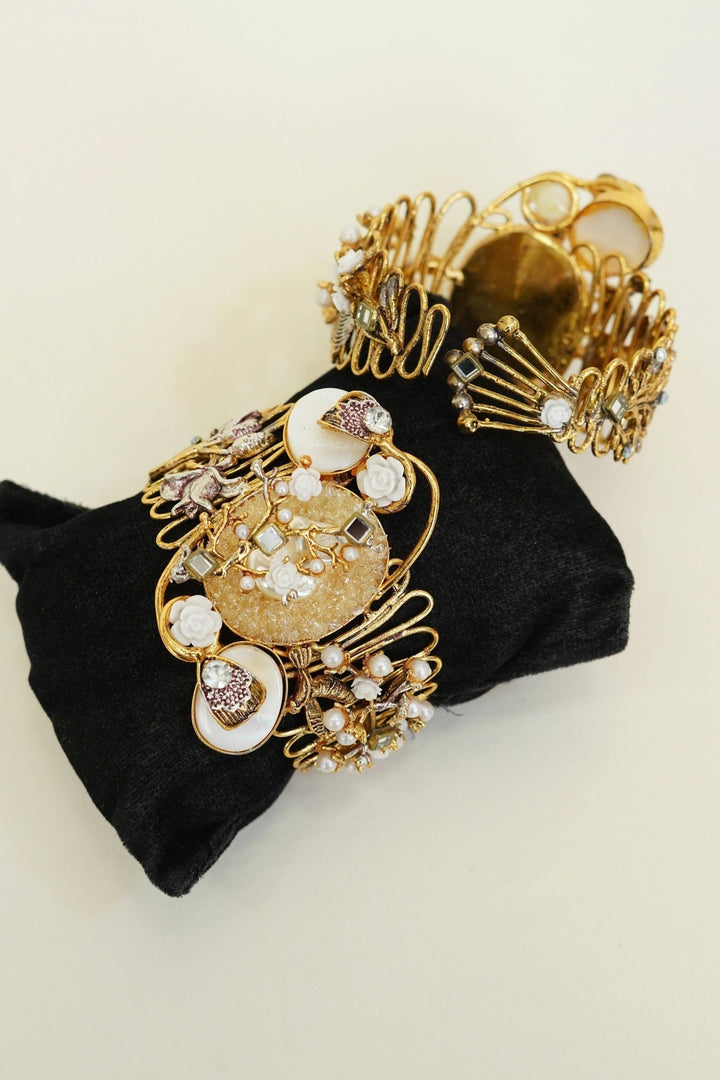 Crushed & Mother Pearl Handcrafted Kara Bracelet - RS ZEVARS