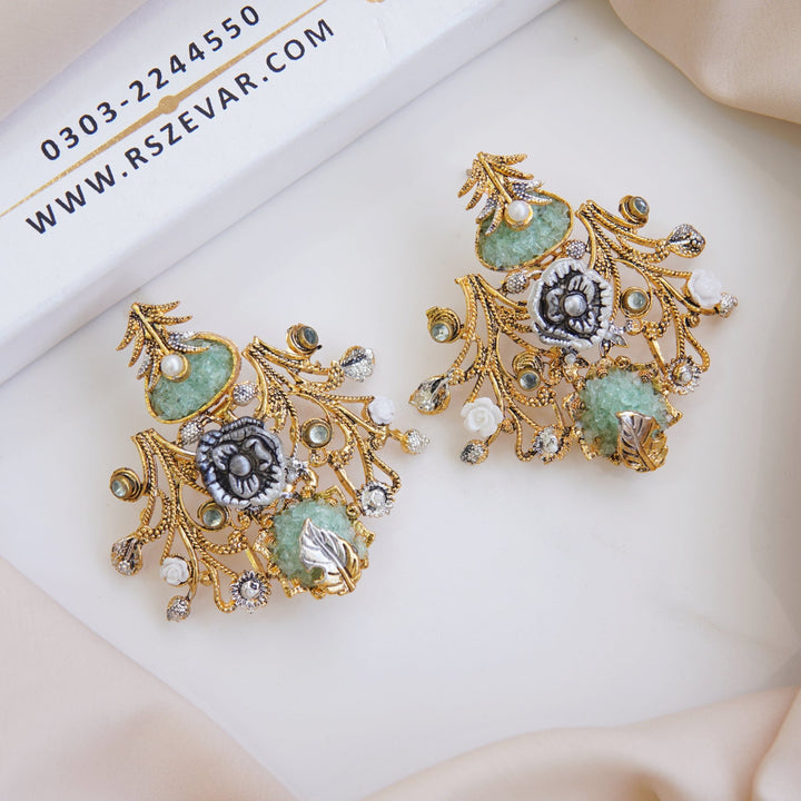Crushed Stone Turkish Earrings - RS ZEVARS