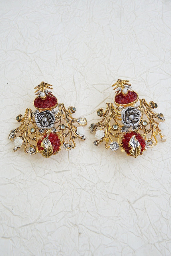 Crushed Stone Turkish Earrings - RS ZEVARS