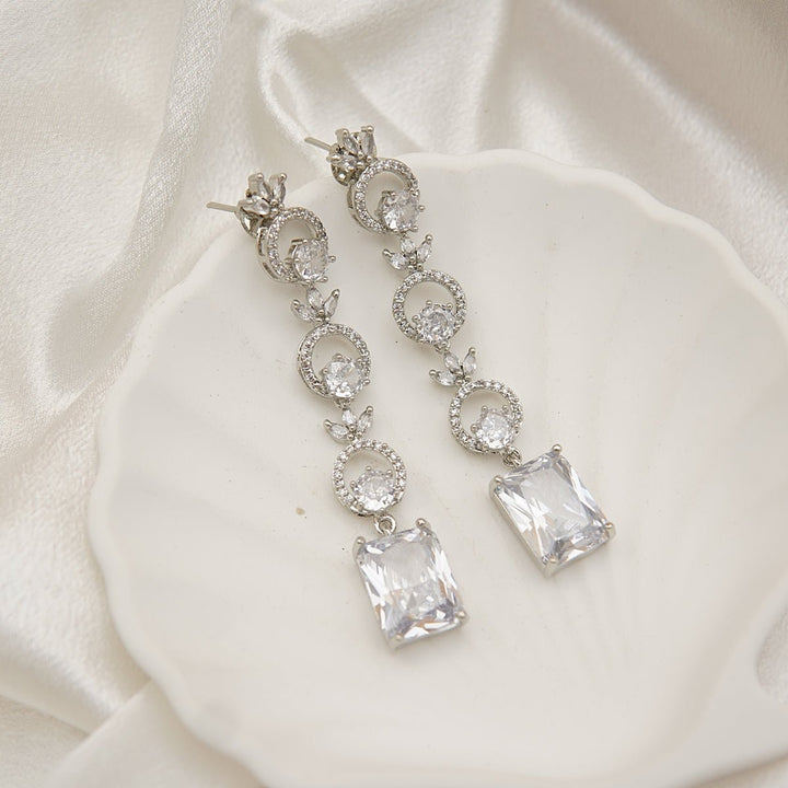 Cubic Zirconia Allured Long Earrings - RS ZEVARS