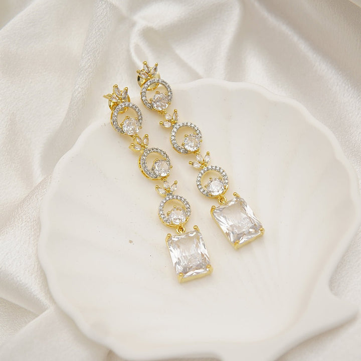 Cubic Zirconia Allured Long Earrings - RS ZEVARS