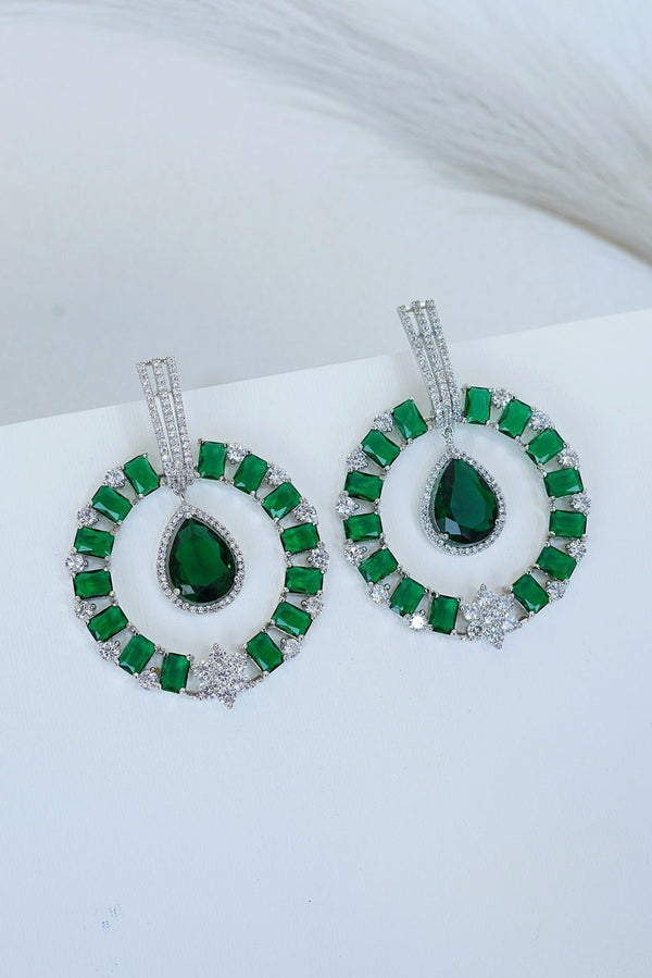 Cubic Zirconia Big Size Chand Bali - RS ZEVARS