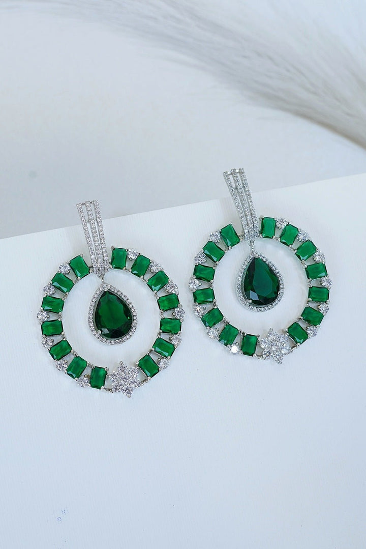 Cubic Zirconia Big Size Chand Bali - RS ZEVARS