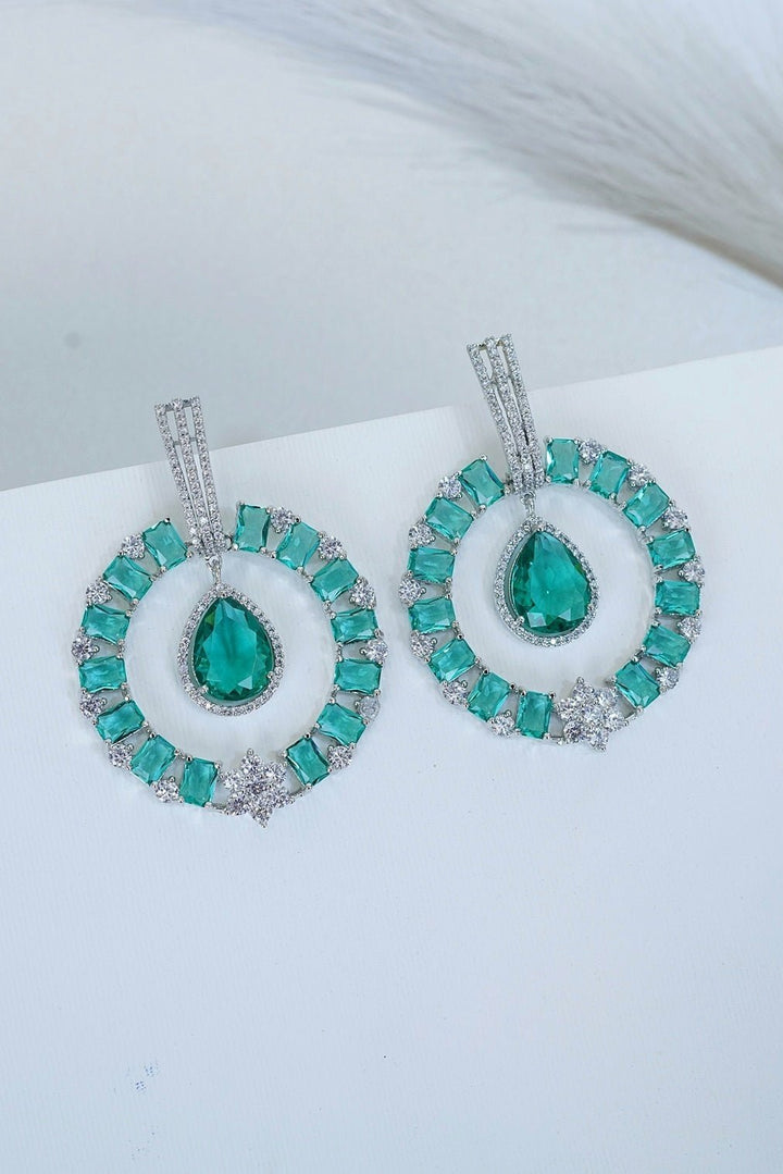 Cubic Zirconia Big Size Chand Bali - RS ZEVARS