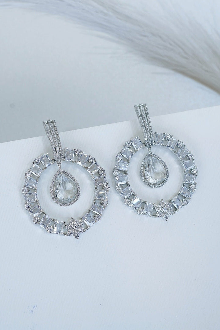 Cubic Zirconia Big Size Chand Bali - RS ZEVARS