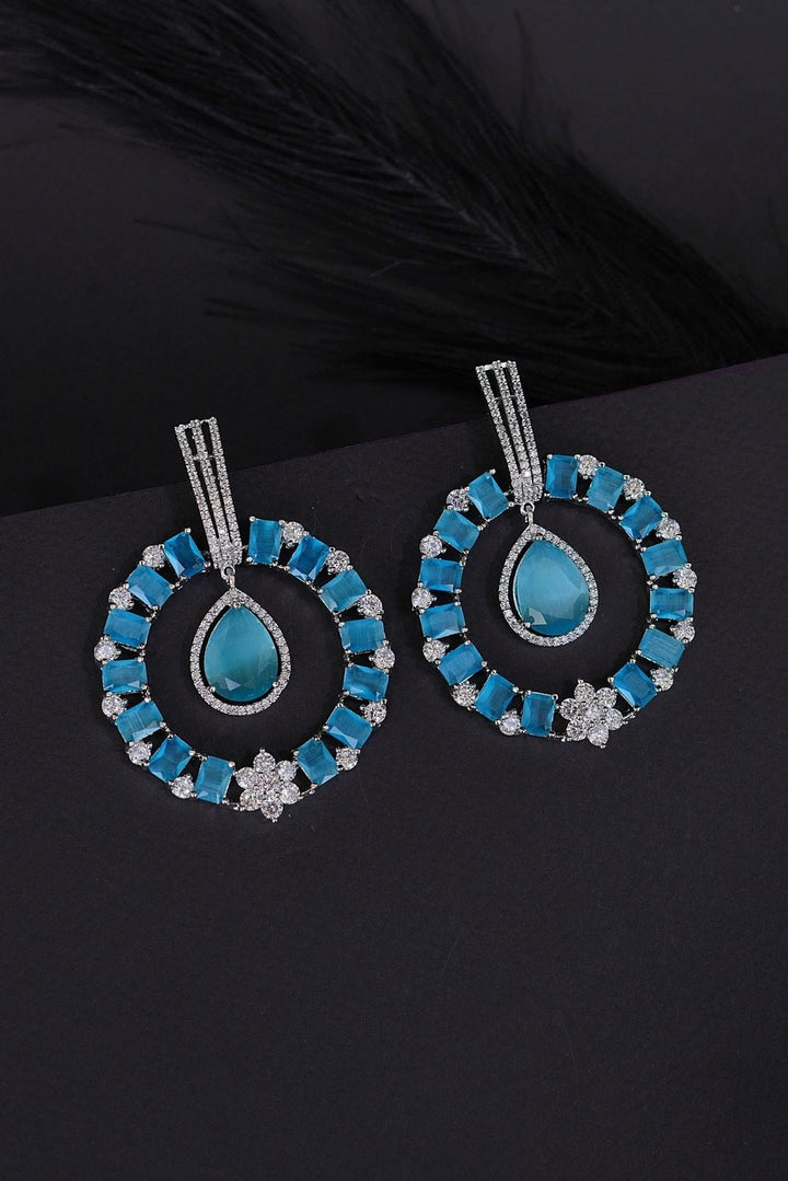 Cubic Zirconia Big Size Chand Bali - RS ZEVARS