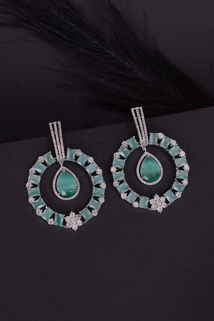 Cubic Zirconia Big Size Chand Bali - RS ZEVARS