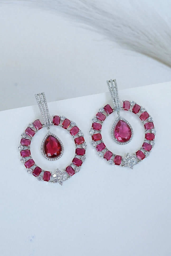 Cubic Zirconia Big Size Chand Bali - RS ZEVARS