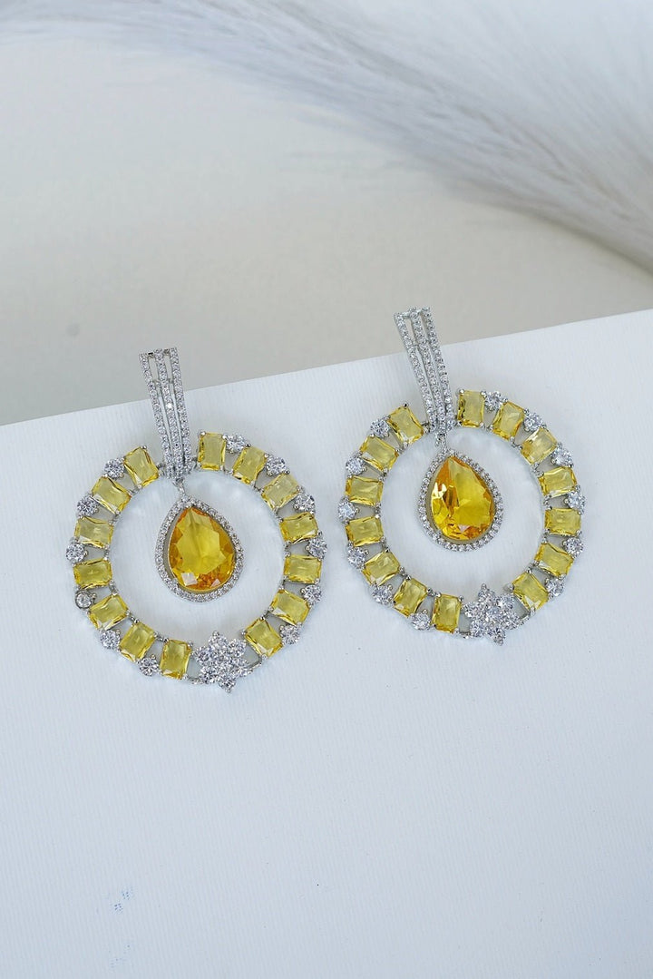 Cubic Zirconia Big Size Chand Bali - RS ZEVARS