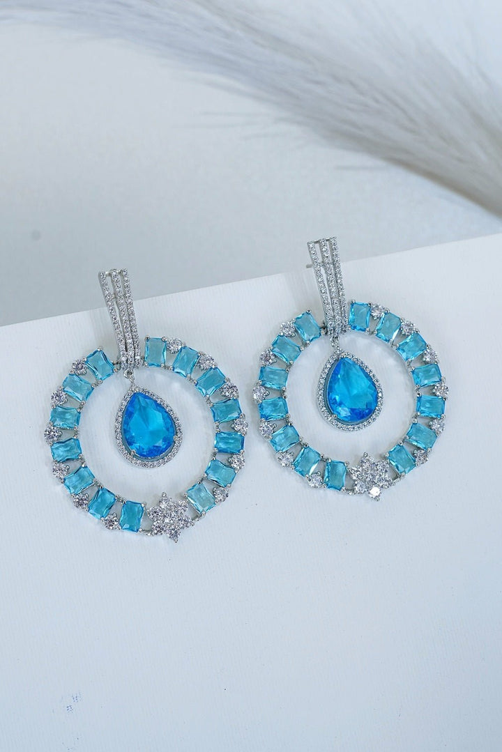 Cubic Zirconia Big Size Chand Bali - RS ZEVARS