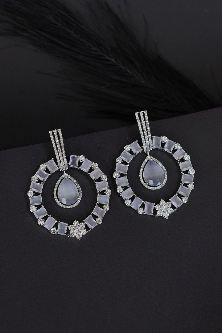 Cubic Zirconia Big Size Chand Bali - RS ZEVARS