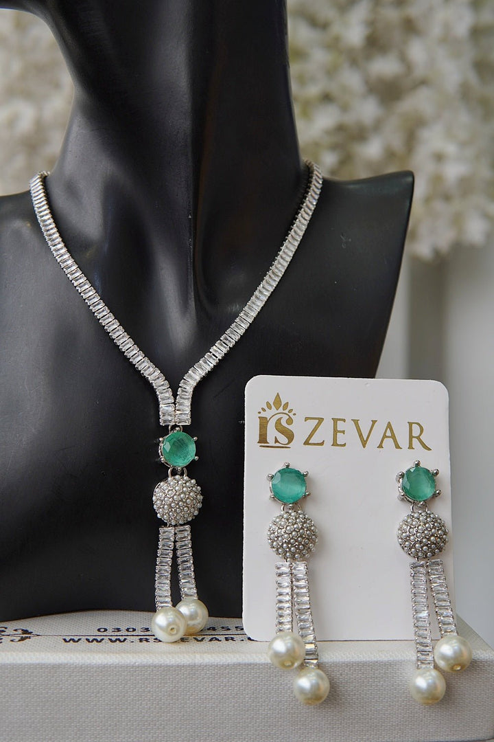 Cubic Zirconia Pearls Latkan Set - RS ZEVARS